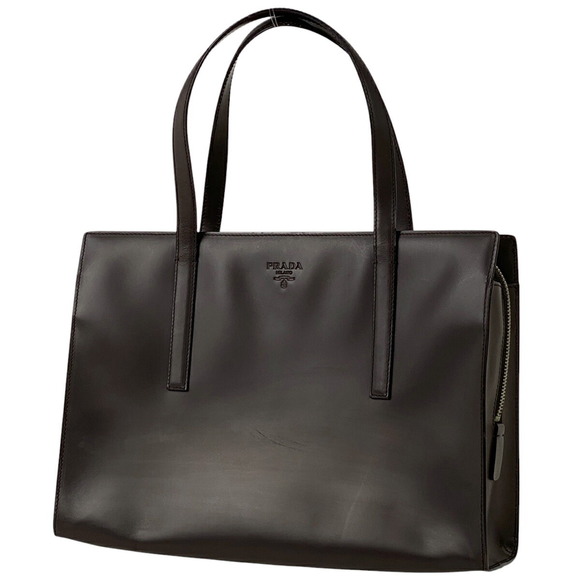 Prada Bag Brown Tote Leather Handbag - Picture 1 of 8